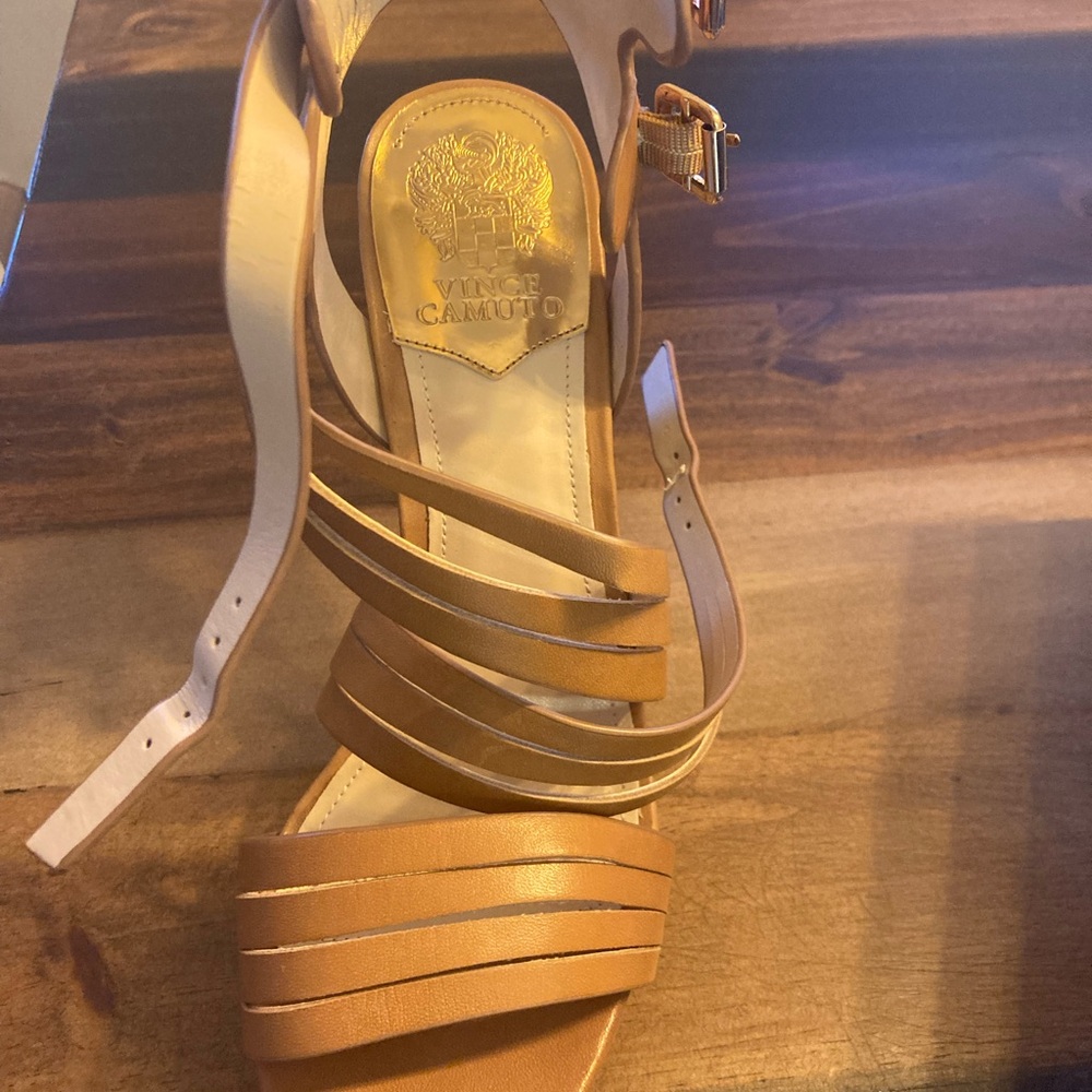 Vince Camuto Brown Strappy Heels
